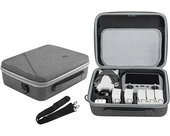 Storage bag is specifically designed for dji mini 4 pro drone and other accessories. With DJI RC 2/RC-N2 remote controller. The shock-absorbing and compression-resistant shell effectively reduces external shocks and effectively protects the drone body.